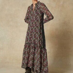 Me + Em Ditsy Floral Maxi Dress + Belt Size 10